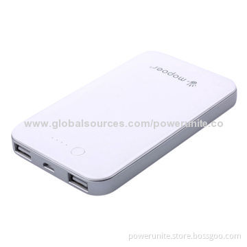 Dual-USB Lithium Polymer Battery, Charger for Smartphones with 8,000mAh Capacity
